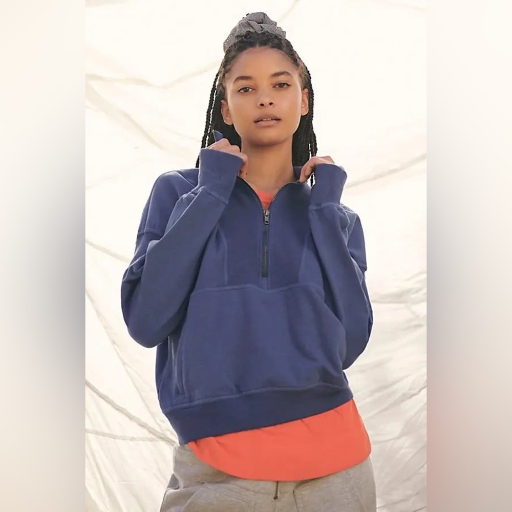 Free People Half-Zip Pullover Sweatshirt